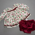 Baby Girl 3-6 months Tommy Bahama 2 Piece Christmas Outfit Holly (62 15)