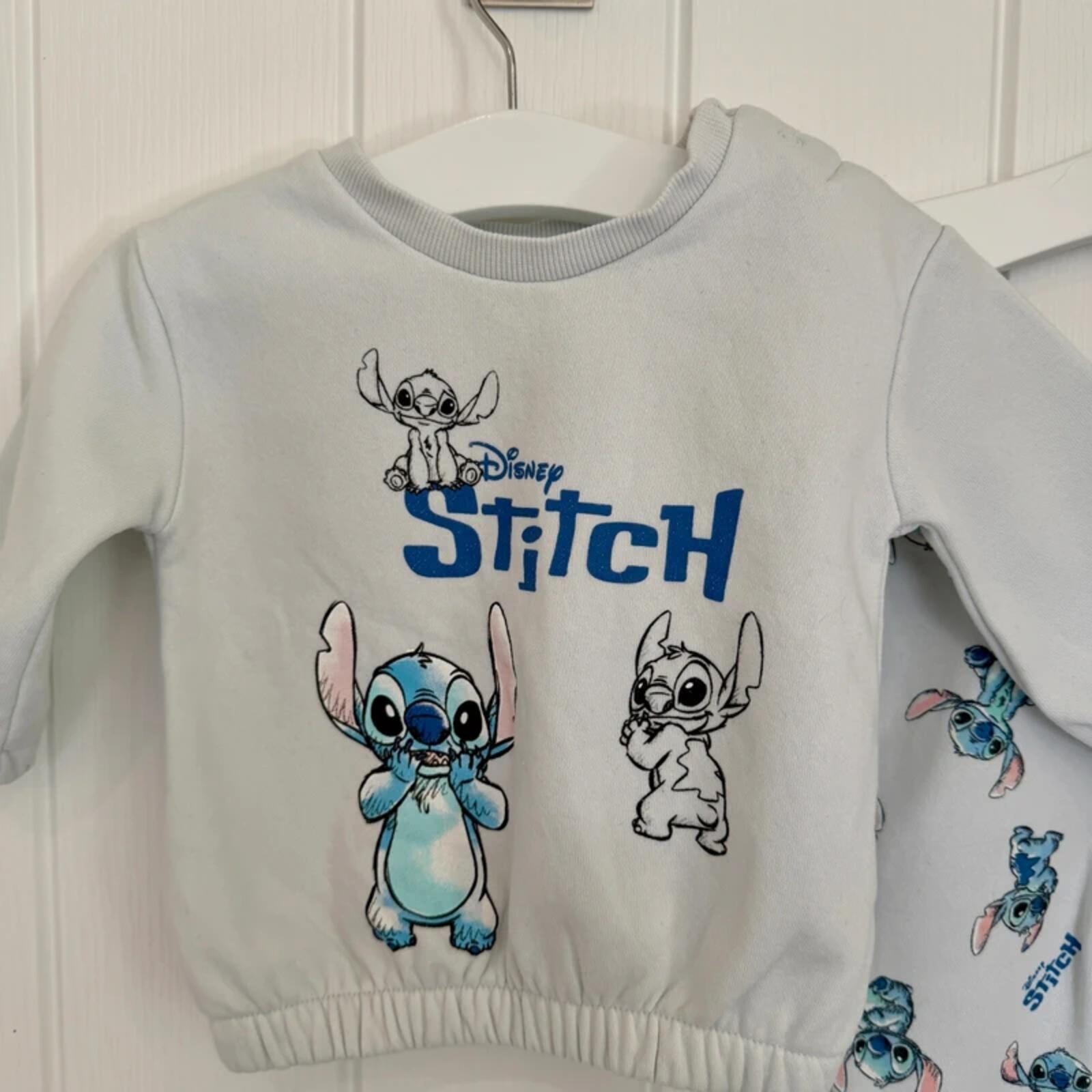 Baby Girl 3-6 months Disney Primark Stitch 2 Piece Tracksuit Outfit (53 03)