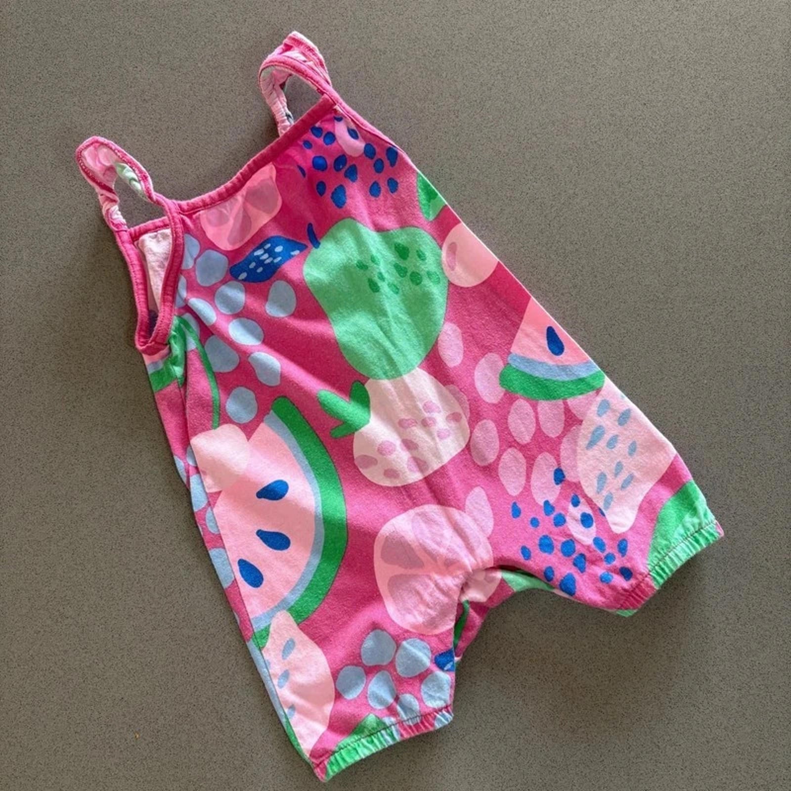 Baby Girl 6-9 months F&F Pink Fruit Summer Romper (49 11)