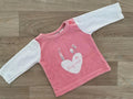Baby Girl 0-3 months Lupilu Pink White WArm Long Sleeve Top Hug Me (16 25)