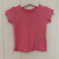 Baby Girl 6-9 months Primark Pink Ribbed Top with Scalloped Edges (31 34)