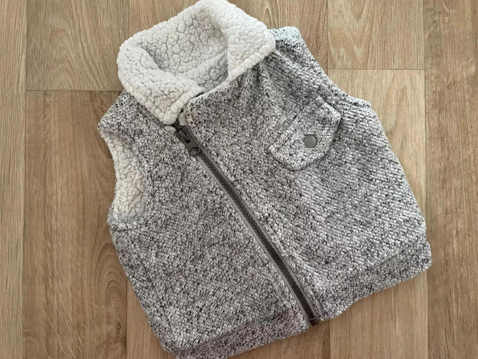 Baby Girl Boy Unisex 0-3 months Nutmeg Grey Zip Gilet Teddy Fleece Lining (4331)