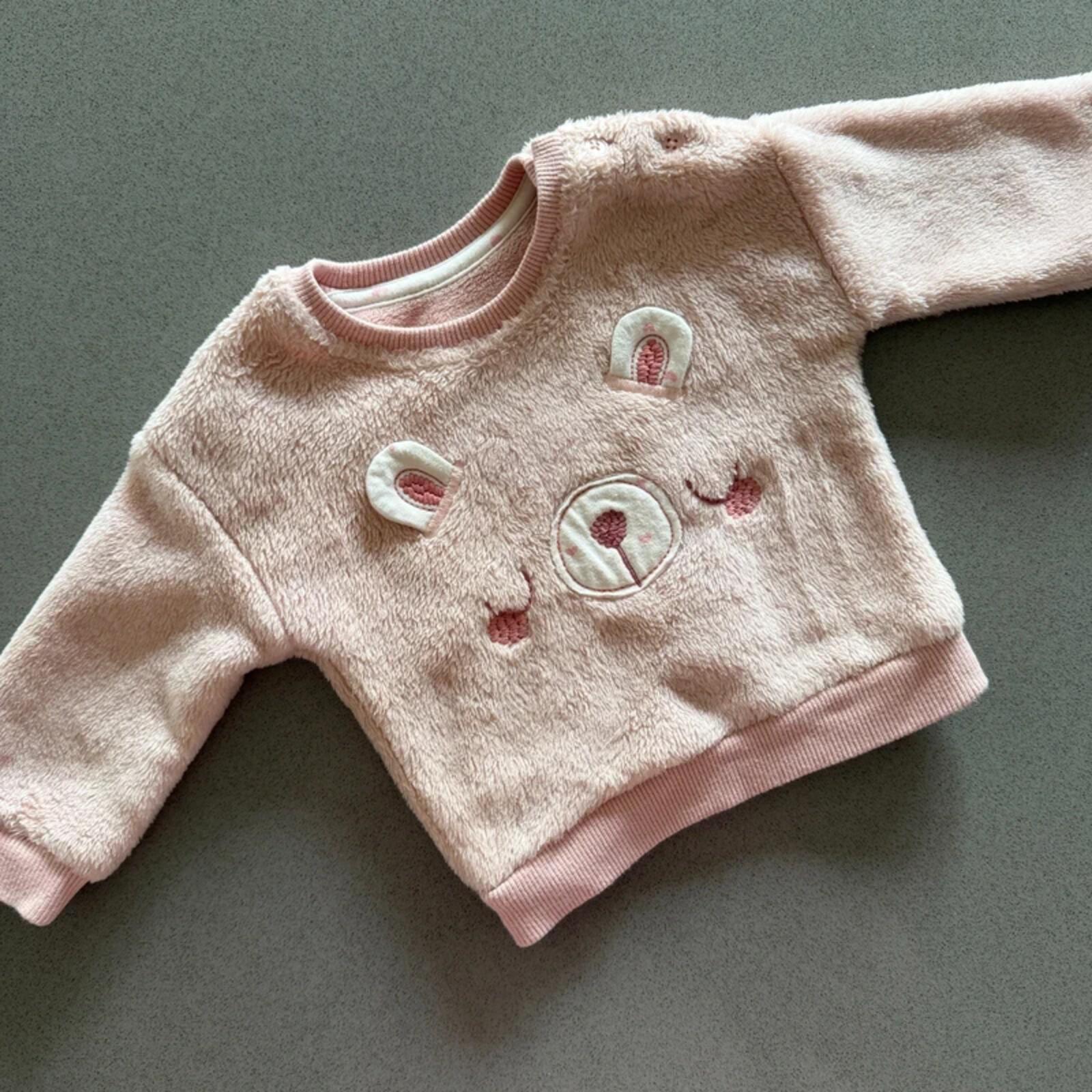 Baby Girl 3-6 months George Pink Bear Fleece Warm Pullover (47 23)