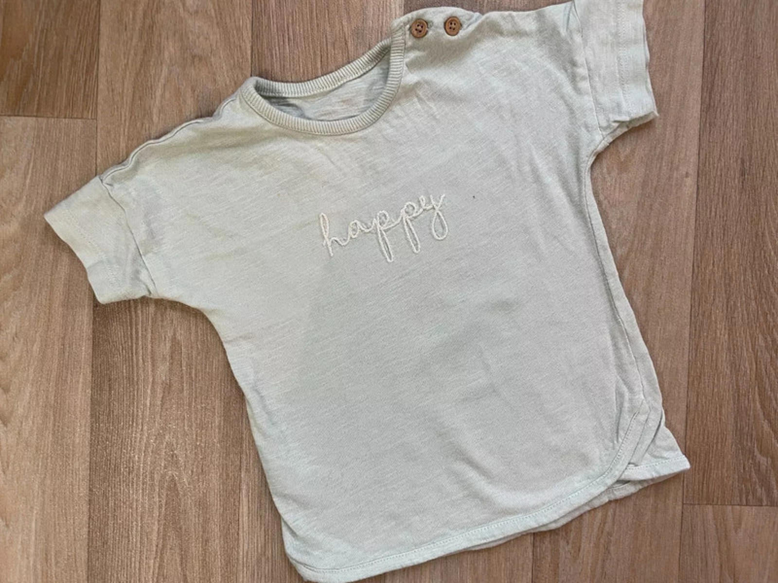 Baby Boy 9-12 months George Embroidered Top T-shirt Happy Green (54 17)