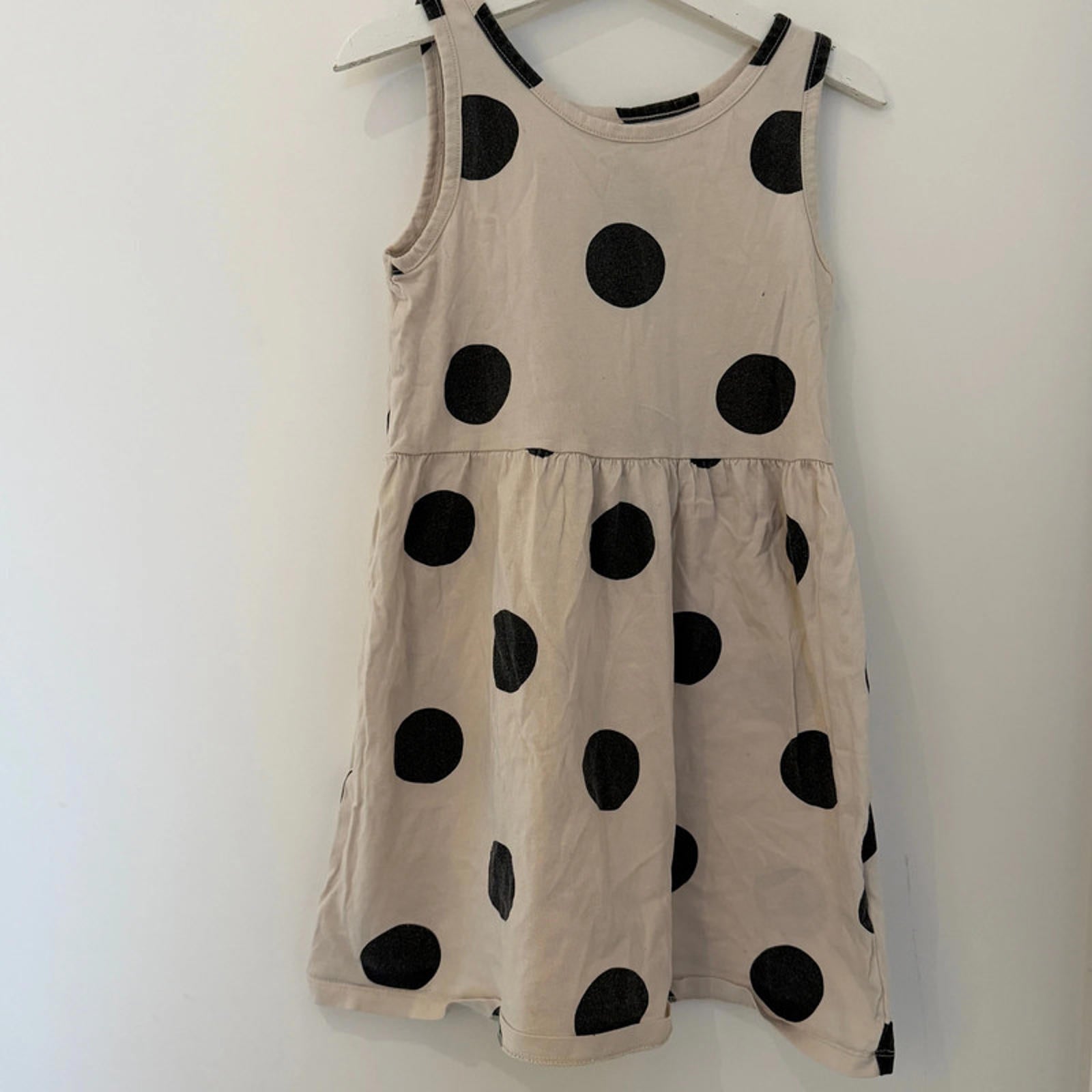 Girl age 6-8 years H&M Beige Spotted Jersey Sun Dress (56 08)