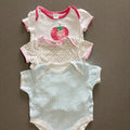 Baby Girl 0-3 months 3 Short Sleeve Spotty Bodysuits (35 06)
