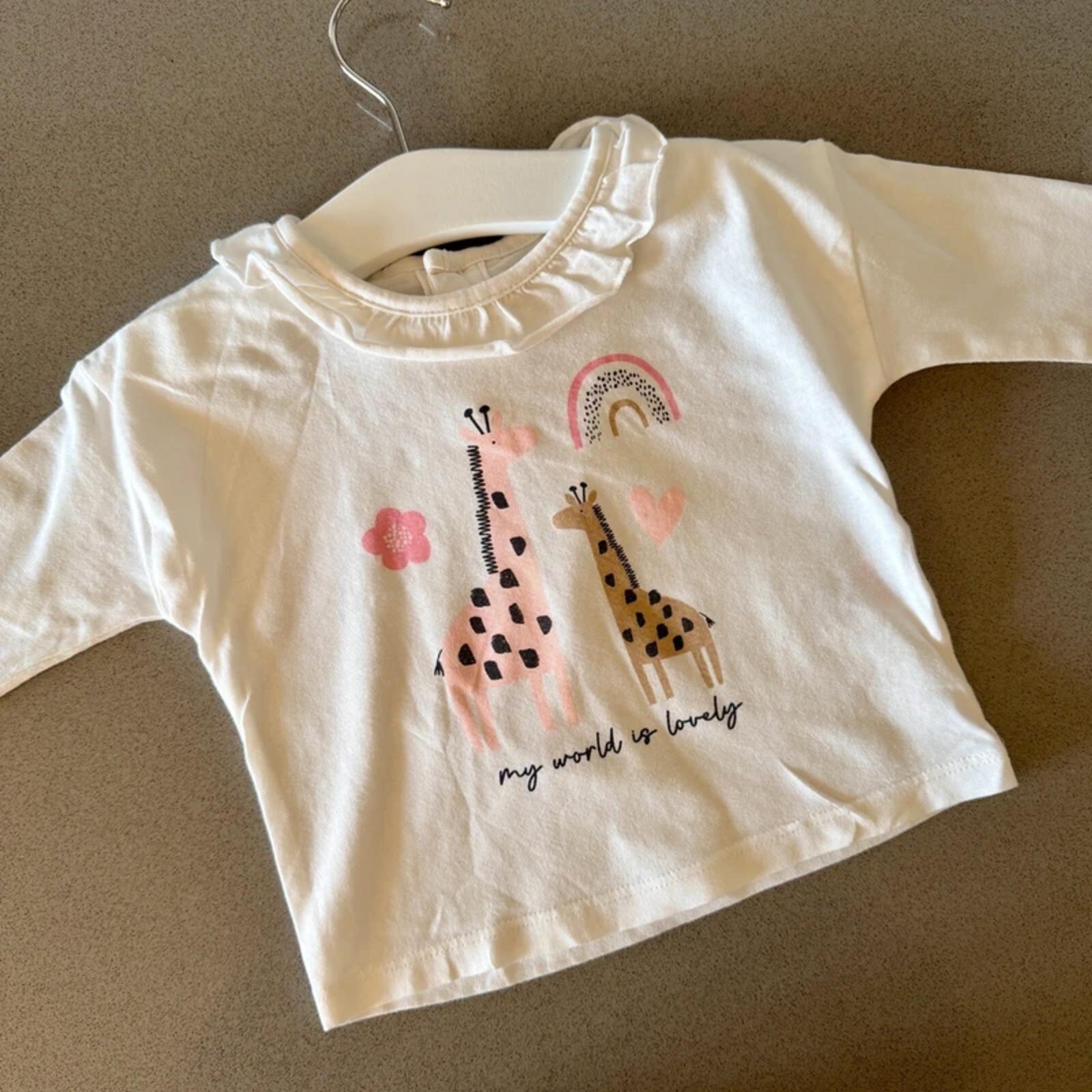 Baby Girl 3-6 months Matalan Long Sleeve Top with Ruffles (22 15)