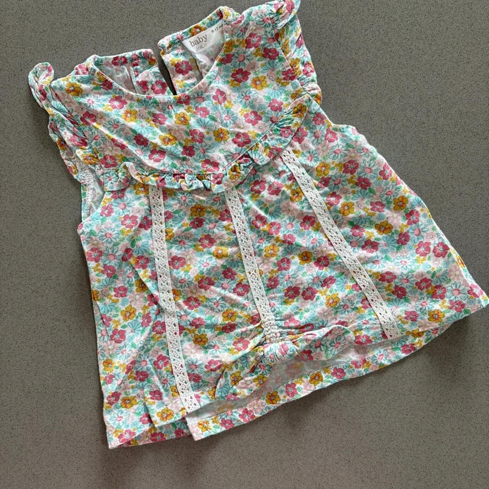 Baby Girl 9-12 months M&Co Sleeveless Floral Summer Top (46 32)