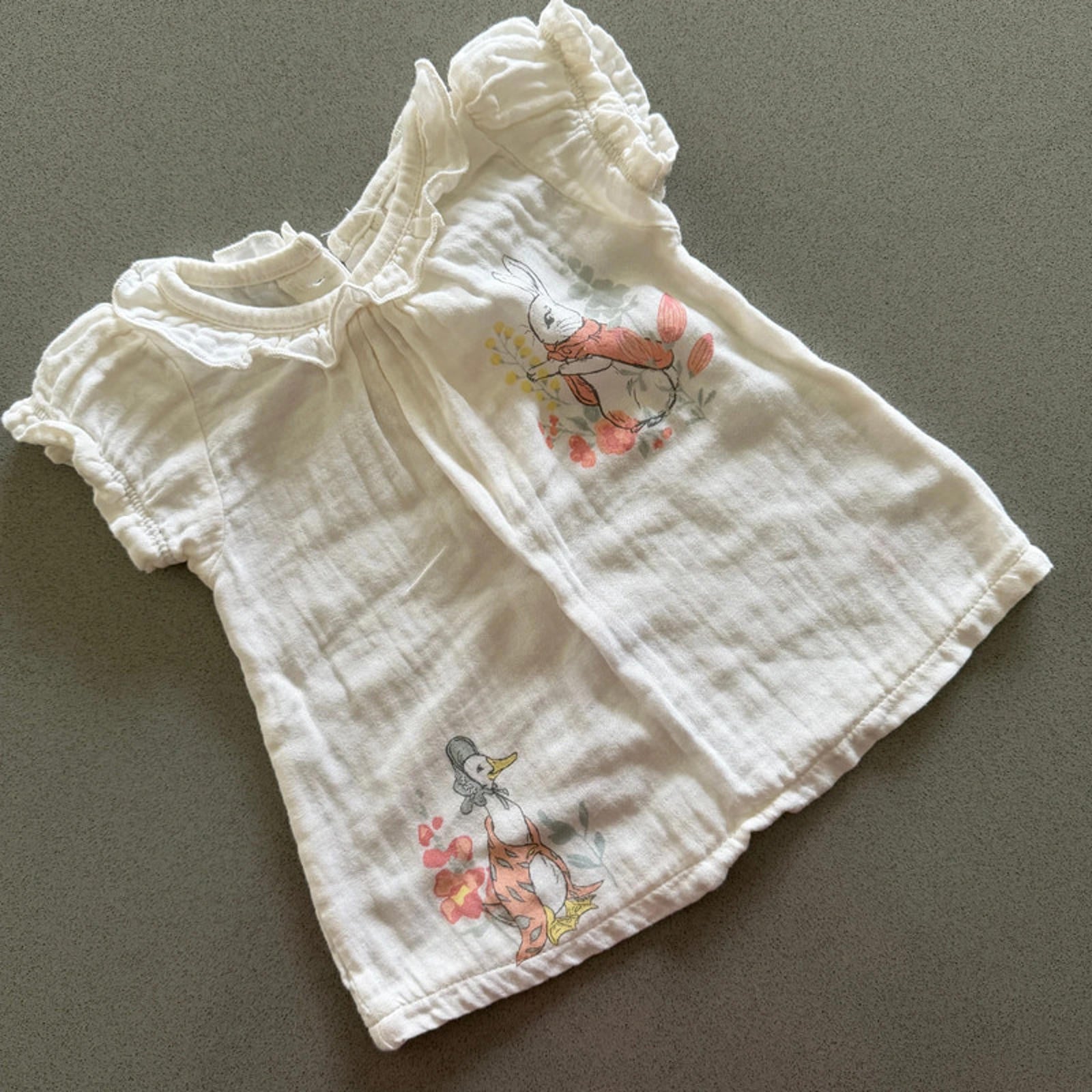 Baby Girl 3-6 months TU Cream Peter Rabbit Flopsy Tunic with Ruffles (62 21