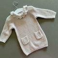 Baby Girl 3-6 months Primark Beige Knitted Jumper Dress with Collar (30 01)