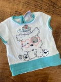 Baby Girl upto 1 month My First Chicco White short sleeve top puppy (33 14)