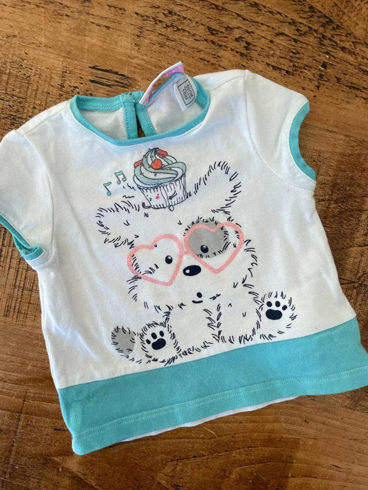 Baby Girl upto 1 month My First Chicco White short sleeve top puppy (33 14)