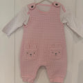Baby Girl 0-3 months Nutmeg Pink Bear Dungaree Set (24 19)