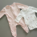 Baby Girl 1 month 4.5 kg Primark Pink Full Zip Sleepsuit Cross Body Suit (21 32)