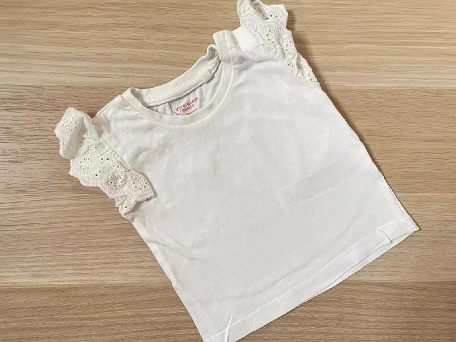 Baby Girl 0-3 months Primark Cream Summer Top Broderie Anglaise Ruffles (24 27)