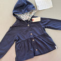 Baby Girl 3 months Esprit Blue Hooded Jacket with Floral Detailing (56 17)