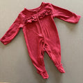 Baby Girl First Size 4.1kg George Burgandy Red  Babygrow with Ruffles (39 20)
