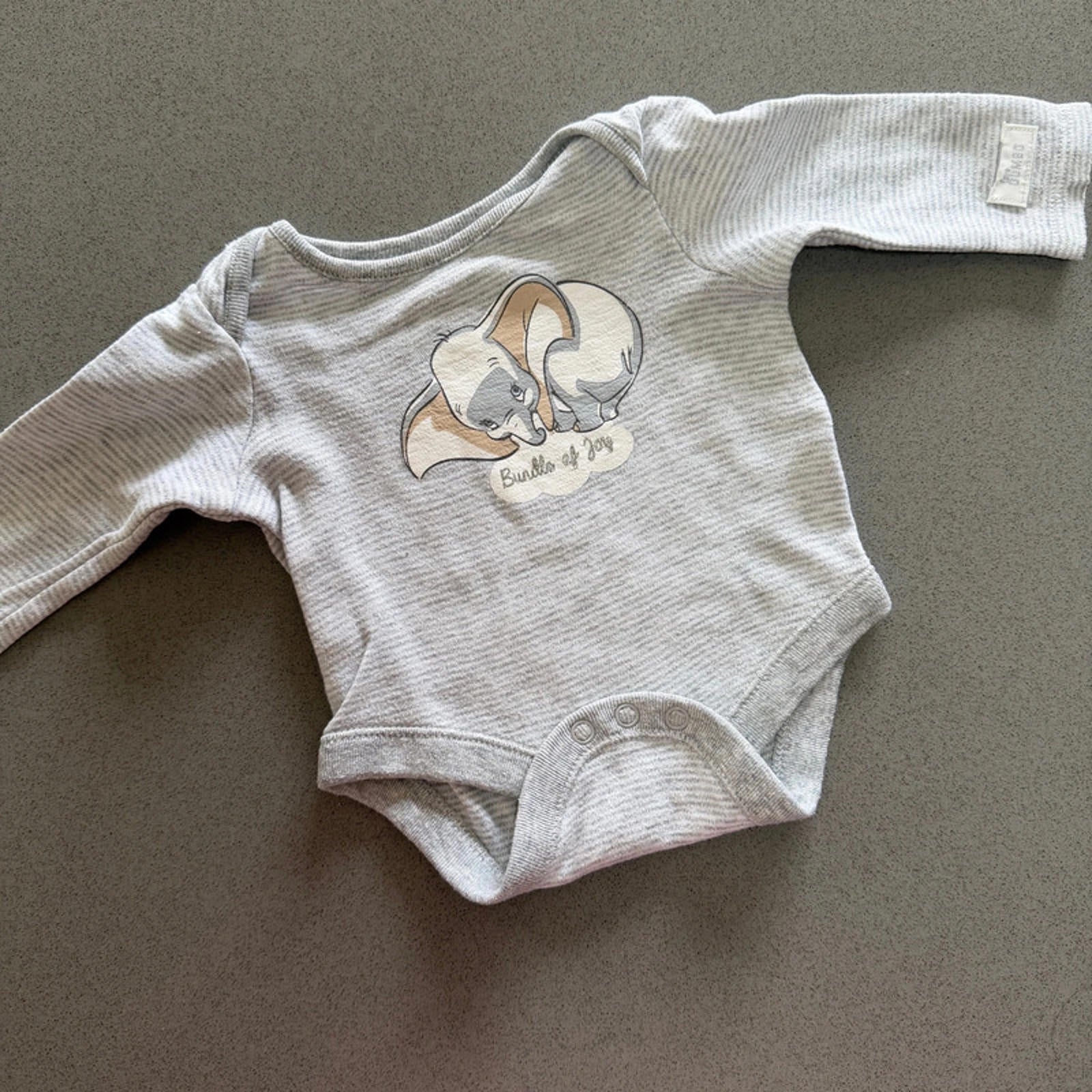 Baby Boy Girl Unisex 1 month 4.5 kg Disney Dumbo Grey  Bodysuit (41 24)