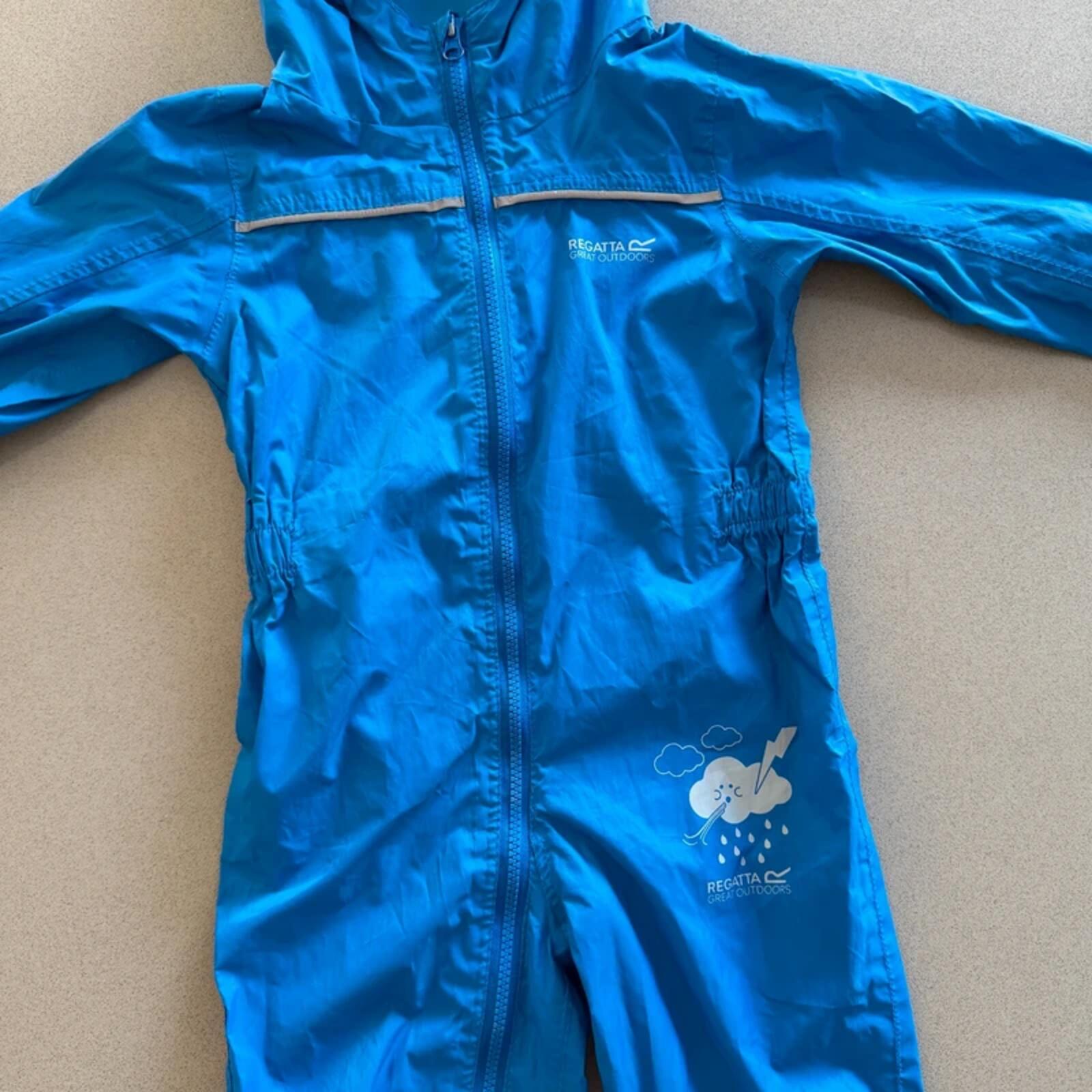 Boy age 2-3 years Regatta Blue Full Zip Waterproof Puddle Suit (42 16)