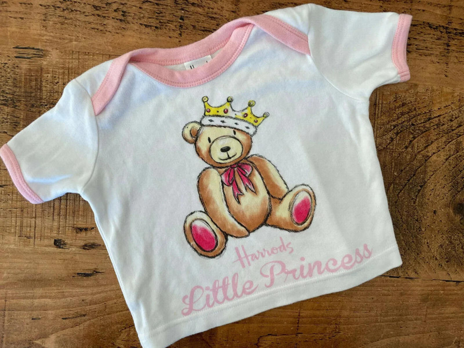 Baby Girl 0-3 months Harrods Little Princess Short Sleeve T-shirt Bear (39 02)