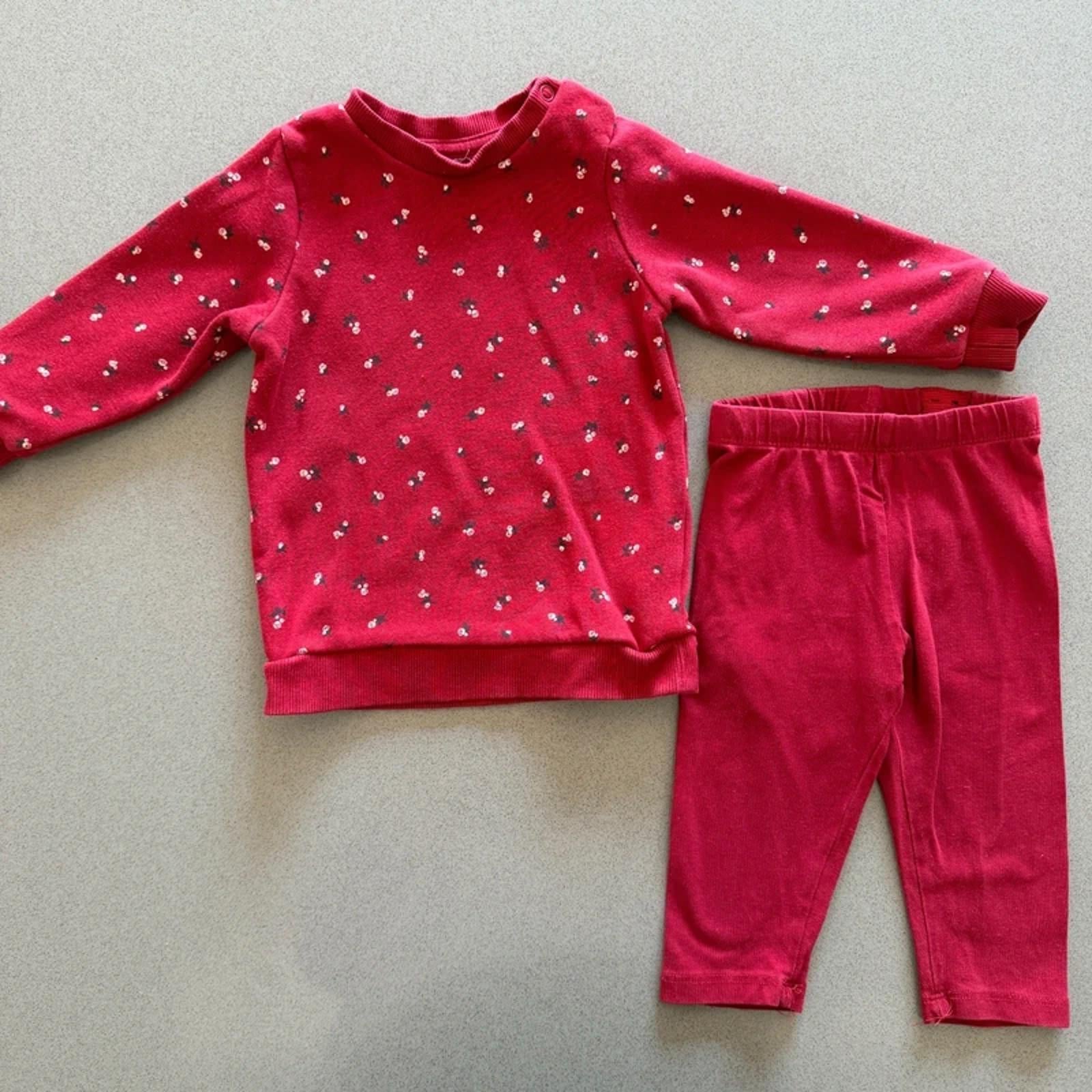 Baby Girl 6-9 months H&M Red 2 Piece Outfit (54 23)