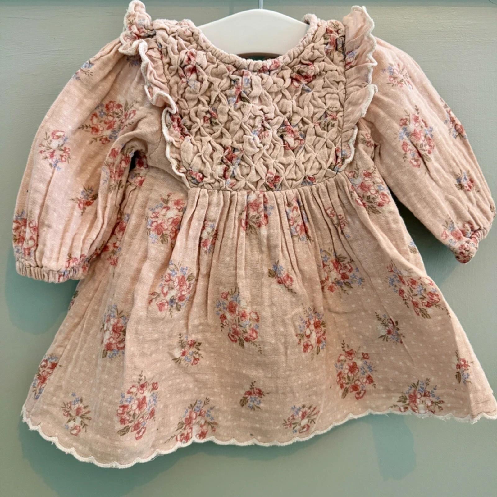 Baby Girl 0-3 months Primark Smocked Floral Dress with Ruffles (18 33) –  Ashley and Ollie