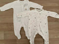 Baby Girl 1 month 4.5kg Mothercare 2 White Sleepsuits Babygrows Rainbow (25 04)