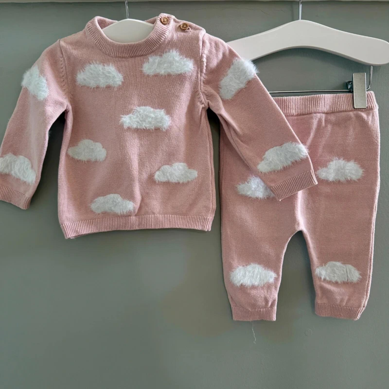 Baby Girl 3-6 months TU Pink Fluffy Cloud Knitted Outfit (21 31)