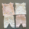 Baby Girl Newborn Mothercare Set 2 Sleeveless Leggings Outfits Pink White Animals (25 01)