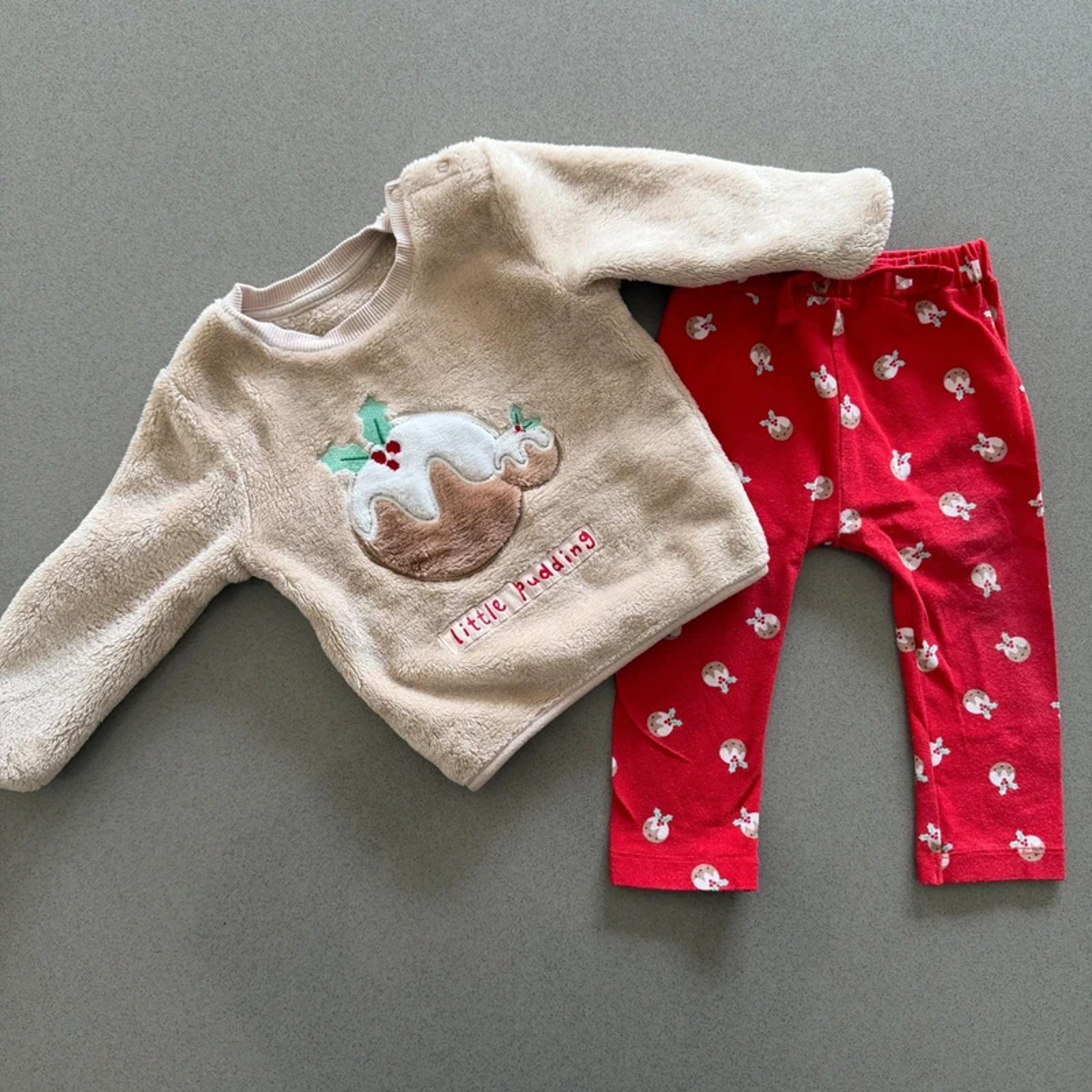 Baby Girl 6-9 months Nutmeg Christmas Pudding Warm Outfit (62 14)