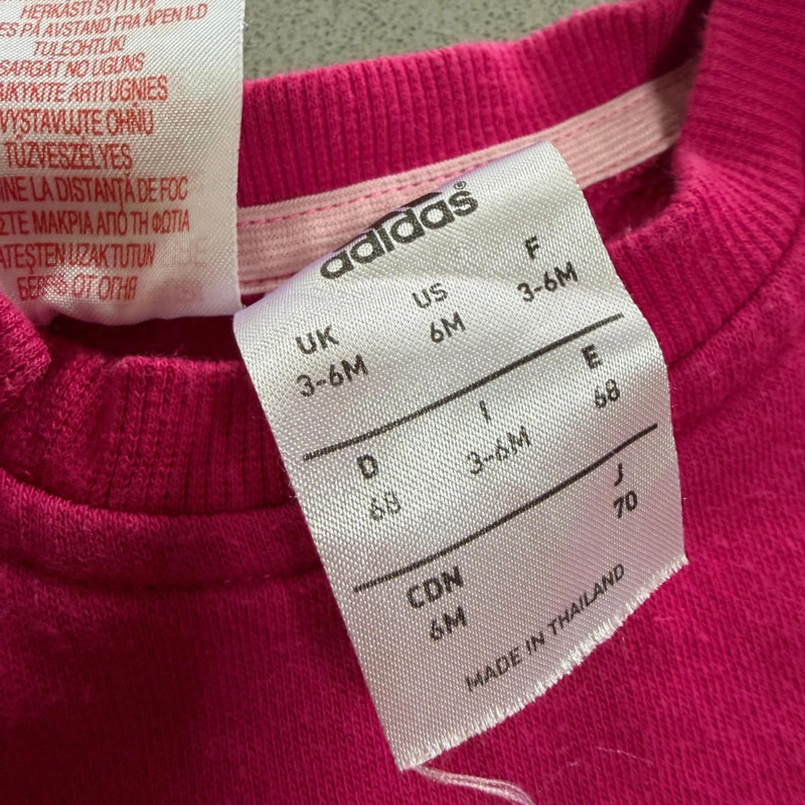 Baby Girl 3-6 months Adidas Pink Sweatshirt Pullover (29 25)