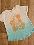 Baby Girl 6-9 months Babytown Green White Ombre Pineapple T-shirt BNWT New (53 08)