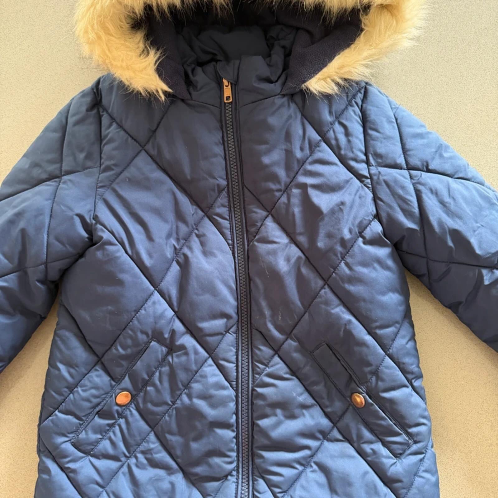 Girl age 4-5 years George Blue Padded Winter Coat Anorak (47 35)