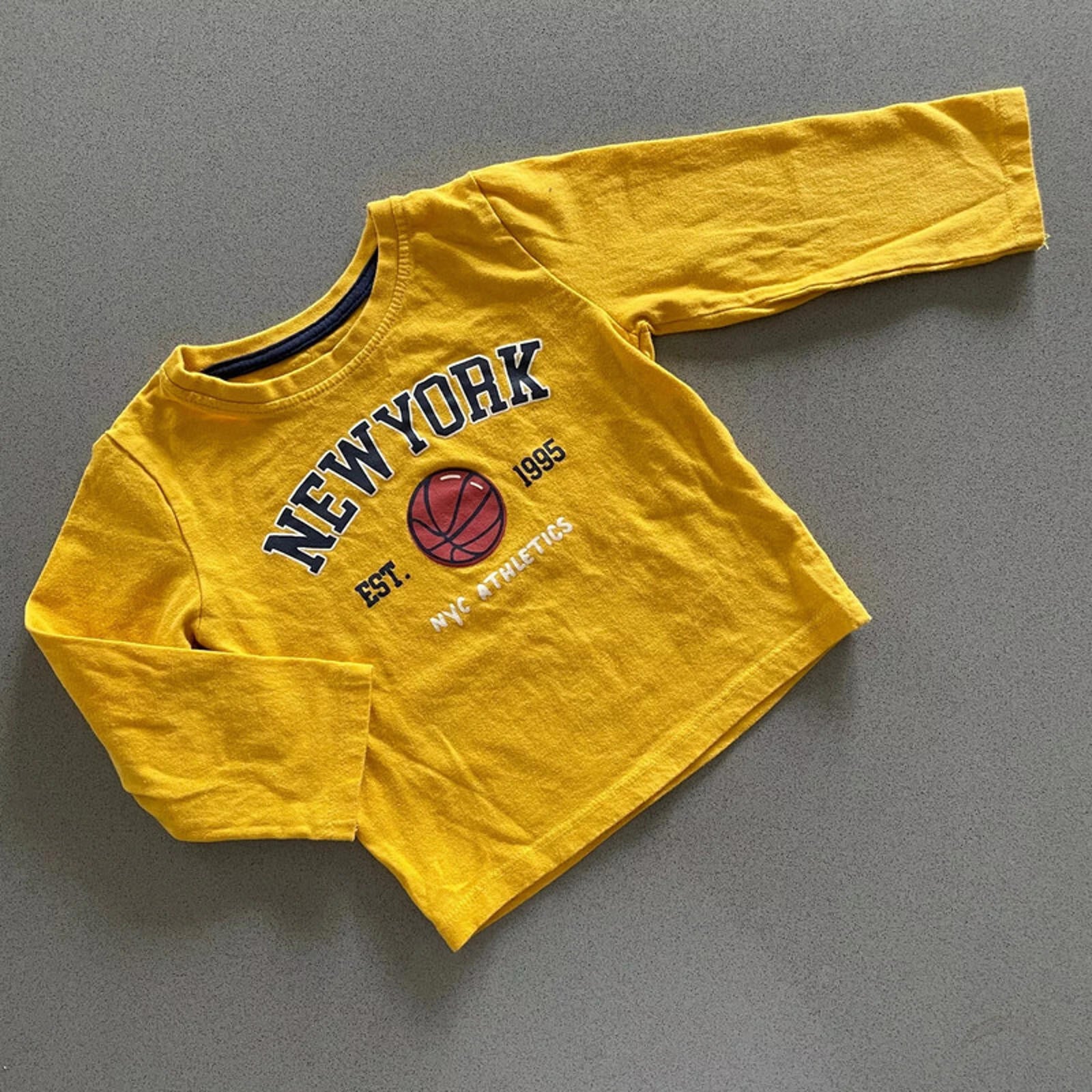 Baby Boy 18-24 months Yellow New York Athletics Primark Long Sleeve T-shirt