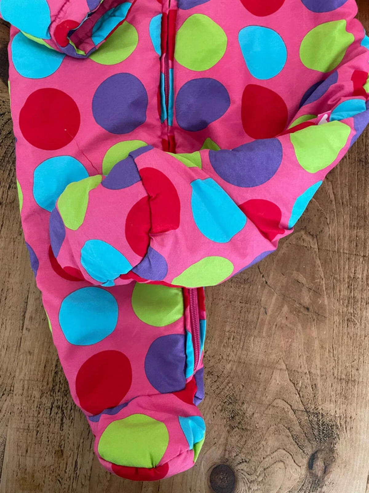 Baby Girl 3-6 months Babaluno Pink Colourful Spotty Snowsuit  (27 08-49)