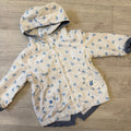 Baby Girl 3-6 months F&F Blue White Hooded Zip Up Jacket Coat (22 11)