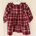 Baby Girl 3-6 months George Purple checked Warm Long Sleeve Dress BNWT (20 33)