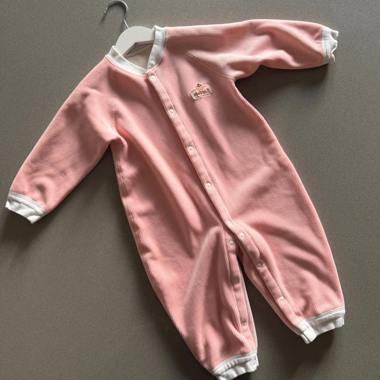 Baby Girl 18-24 months Pink Fleece Lined Ribbed Romper (16 09)