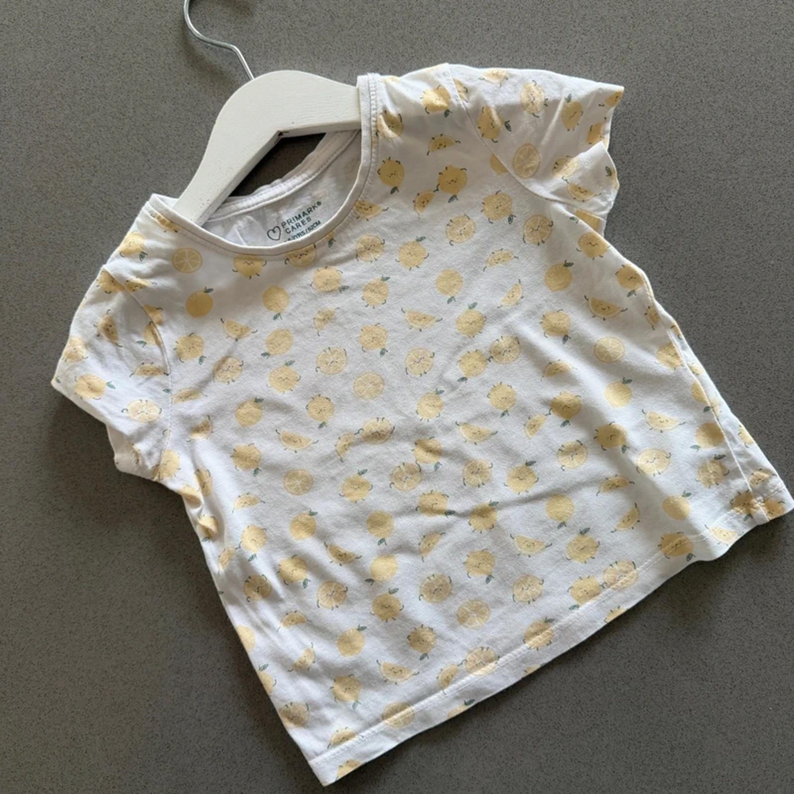 Baby Girl 18-24 months Primark White Yellow Lemon T-shirt (58 31)